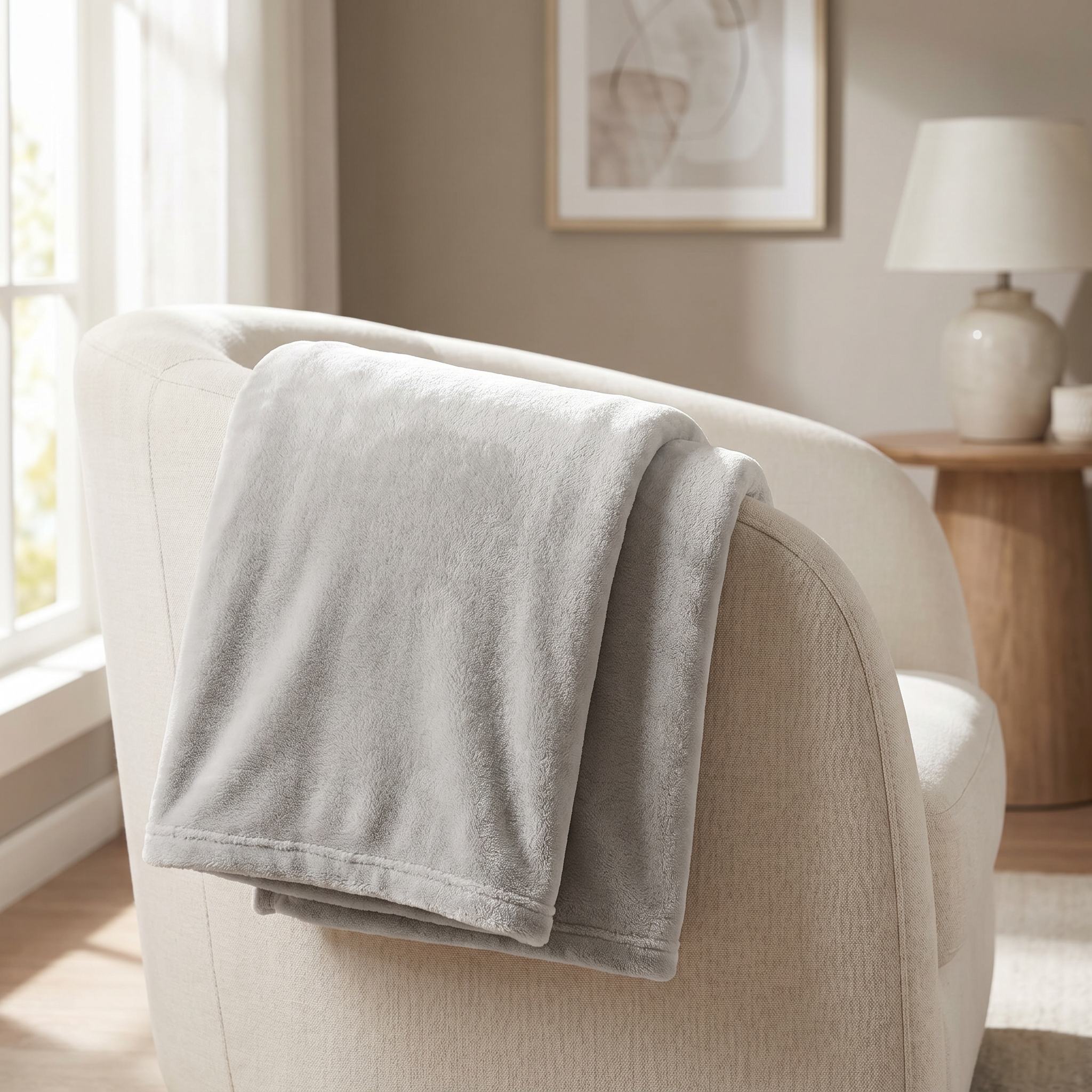 Cloudspun Fleece throw blanket, Navy/Grey