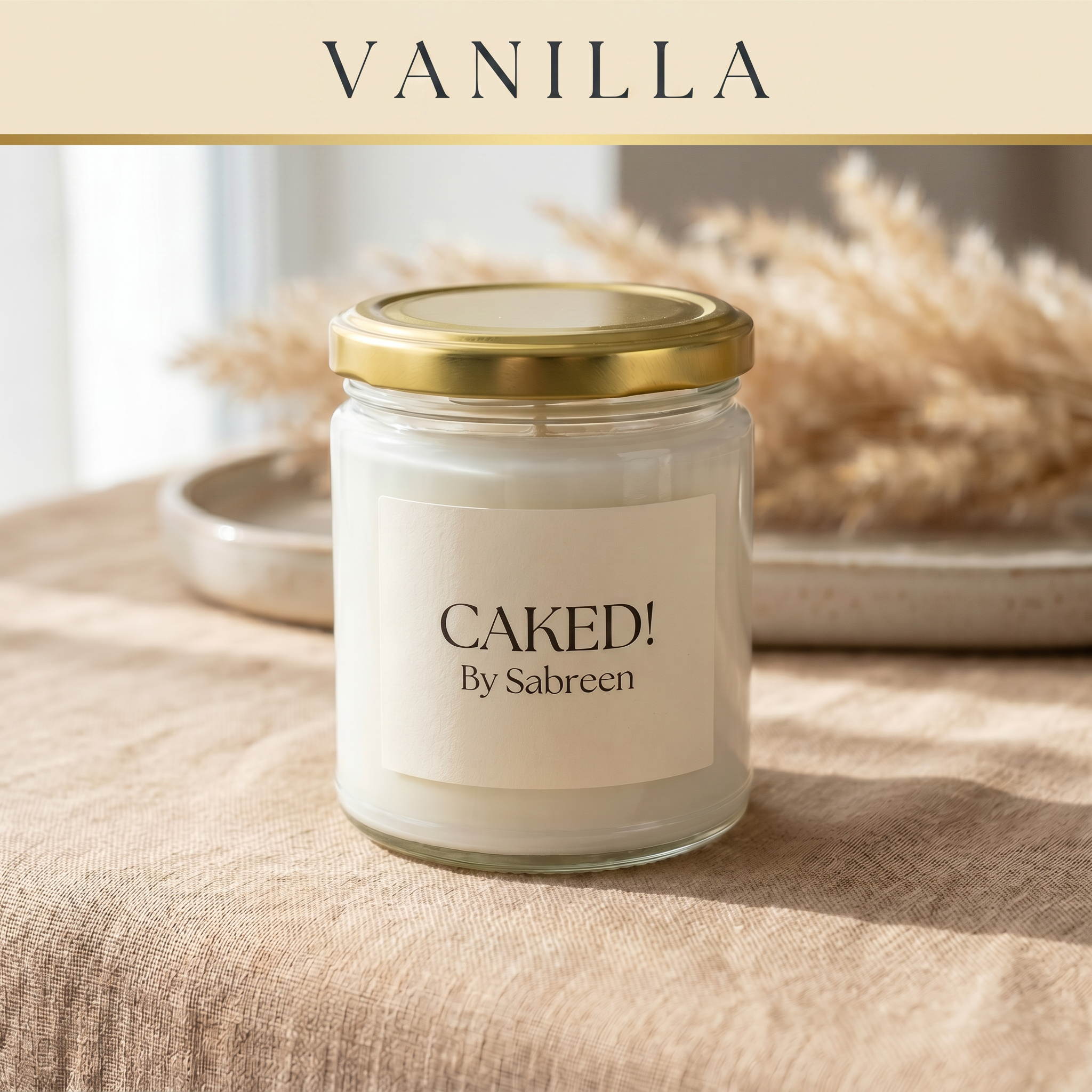 Hand-Poured Soy Candle, Vanilla 6oz