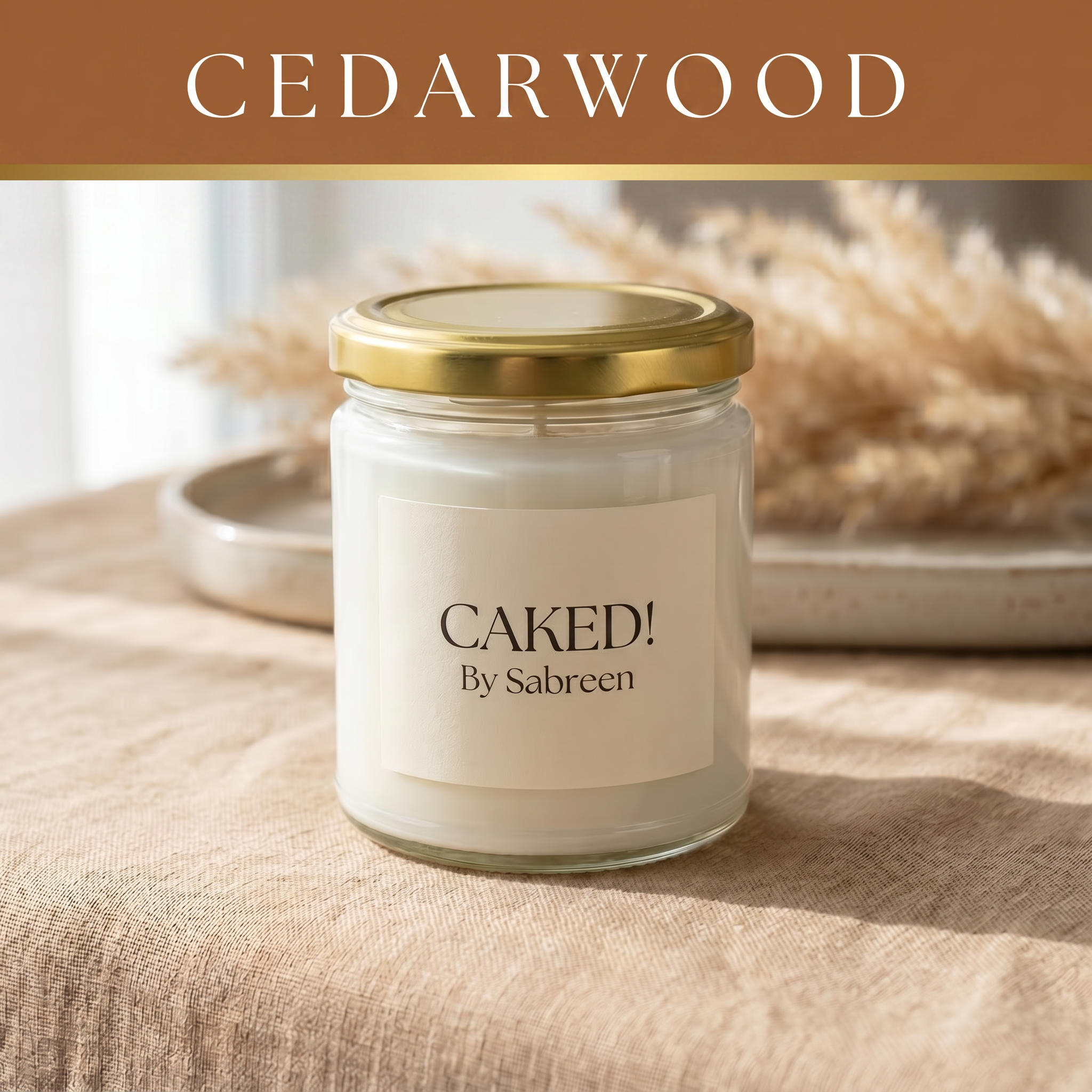 Hand-Poured Soy Candle, Cedarwood 6oz