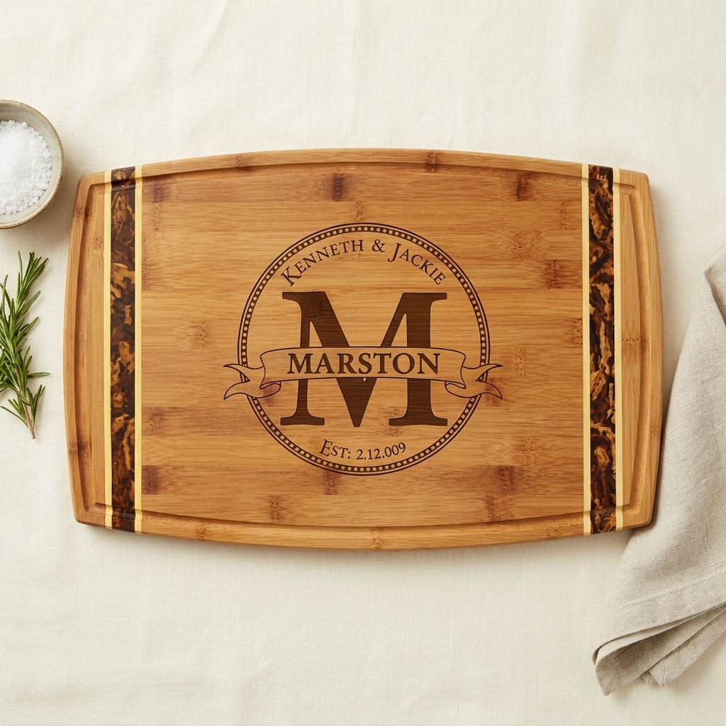 Engraved hardwood cutting board
